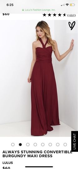 Always stunning convertible hotsell burgundy maxi dress
