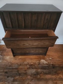 Sturdy walnut Wood Dresser deep drawers