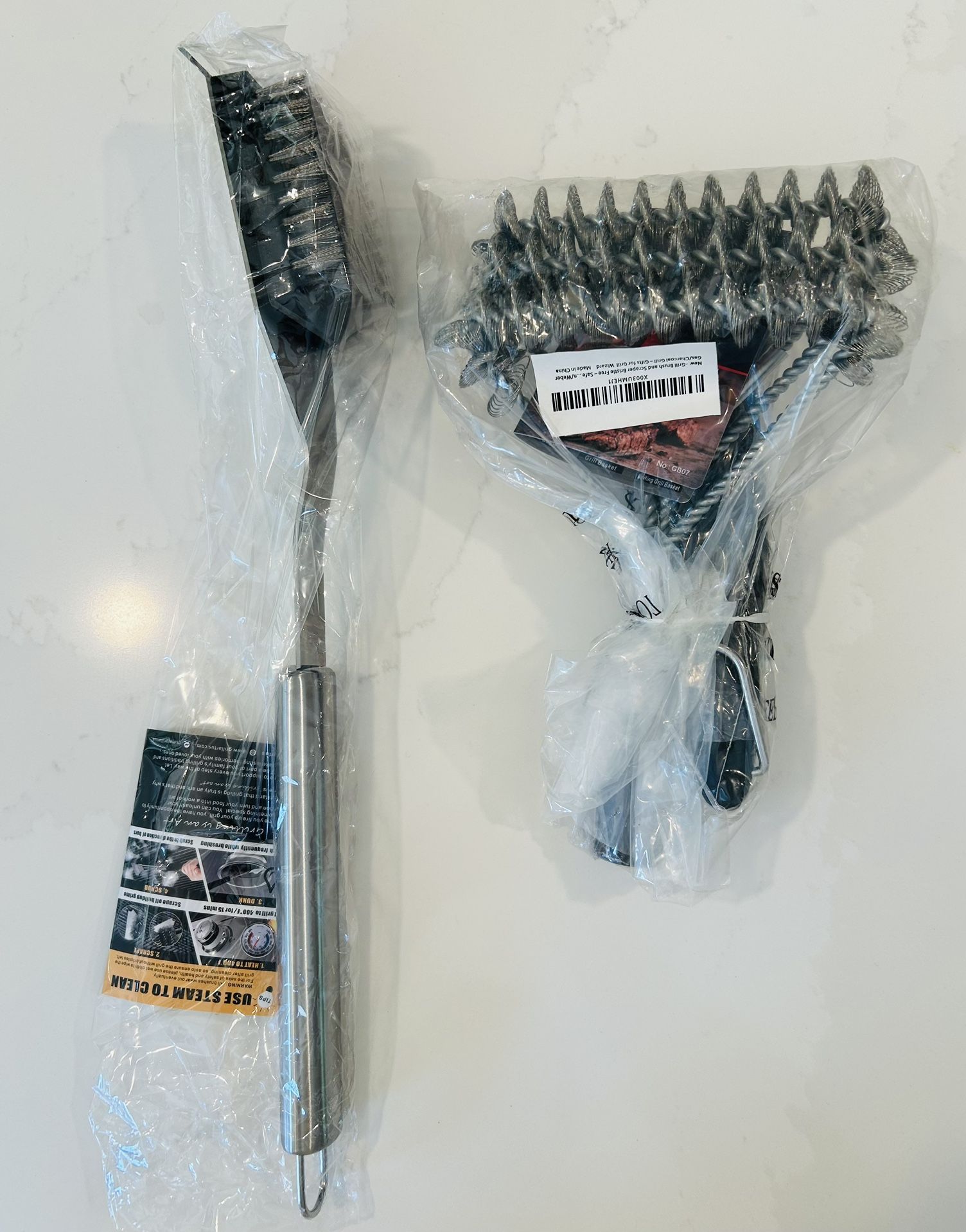 BBQ Grill Brush And Scrapers - 2 Pieces -New