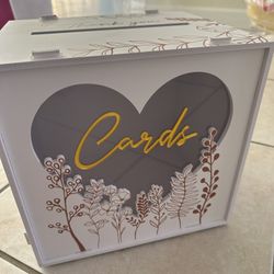 Wedding Card Box – Heart Window with “Cards” Script