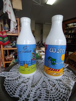 VINTAGE MILK GLASS CARAFES