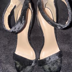 Elegant Black Velvet Women's Heels