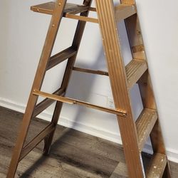 Ladder (Almost 5 Ft High) Metal, Painted Gold