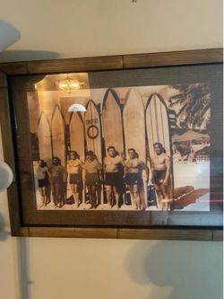 Surfing Poster framed