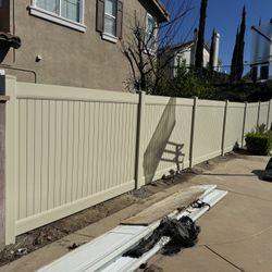 Tan Vinyl Fencing