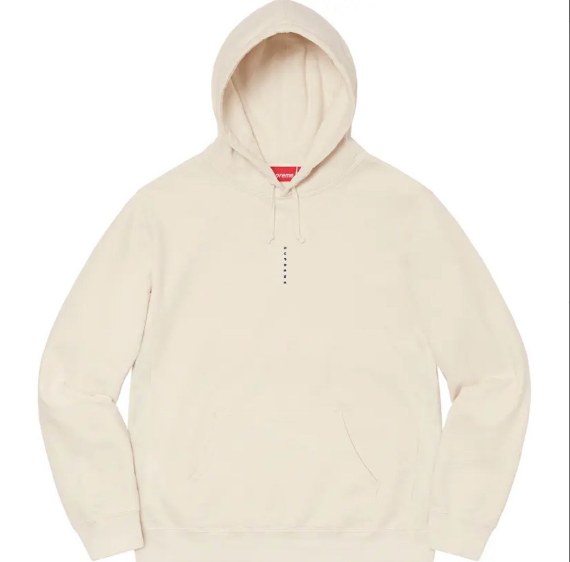 *NEW* Mens XL Supreme Micro Logo Hooded Sweatshirt Natural FW19