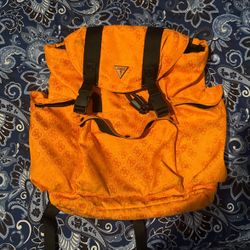GUESS Vezzola Nylon Backpack - New Men | Color: Orange