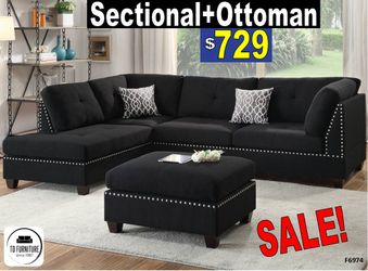 Sectional with ottoman, seccional, salas