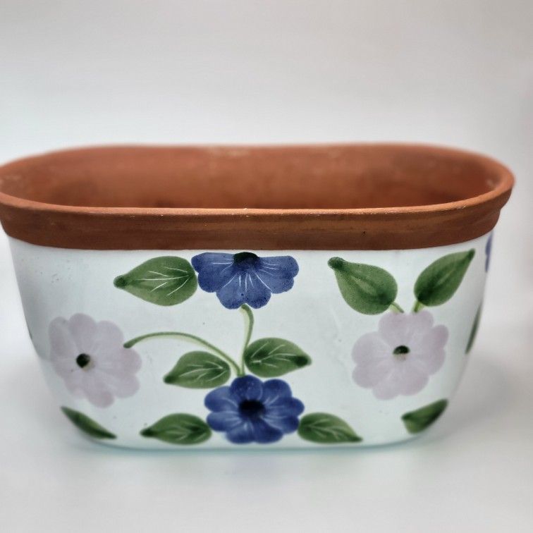 Vtg Hand Painted Mesa International Glazed Pottery Planter Made In Hungary 9"