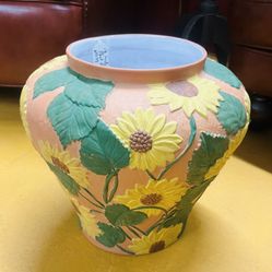 VTG Hand-Crafted  SunFlower Plant Pot @Abby’s Little Vintage Shoppe”