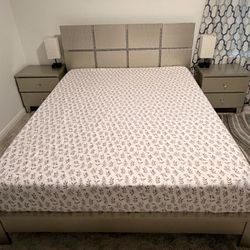 Queen Glam Bed Set + Beautyrest Mattress (8 Mos Old / Guest Room)