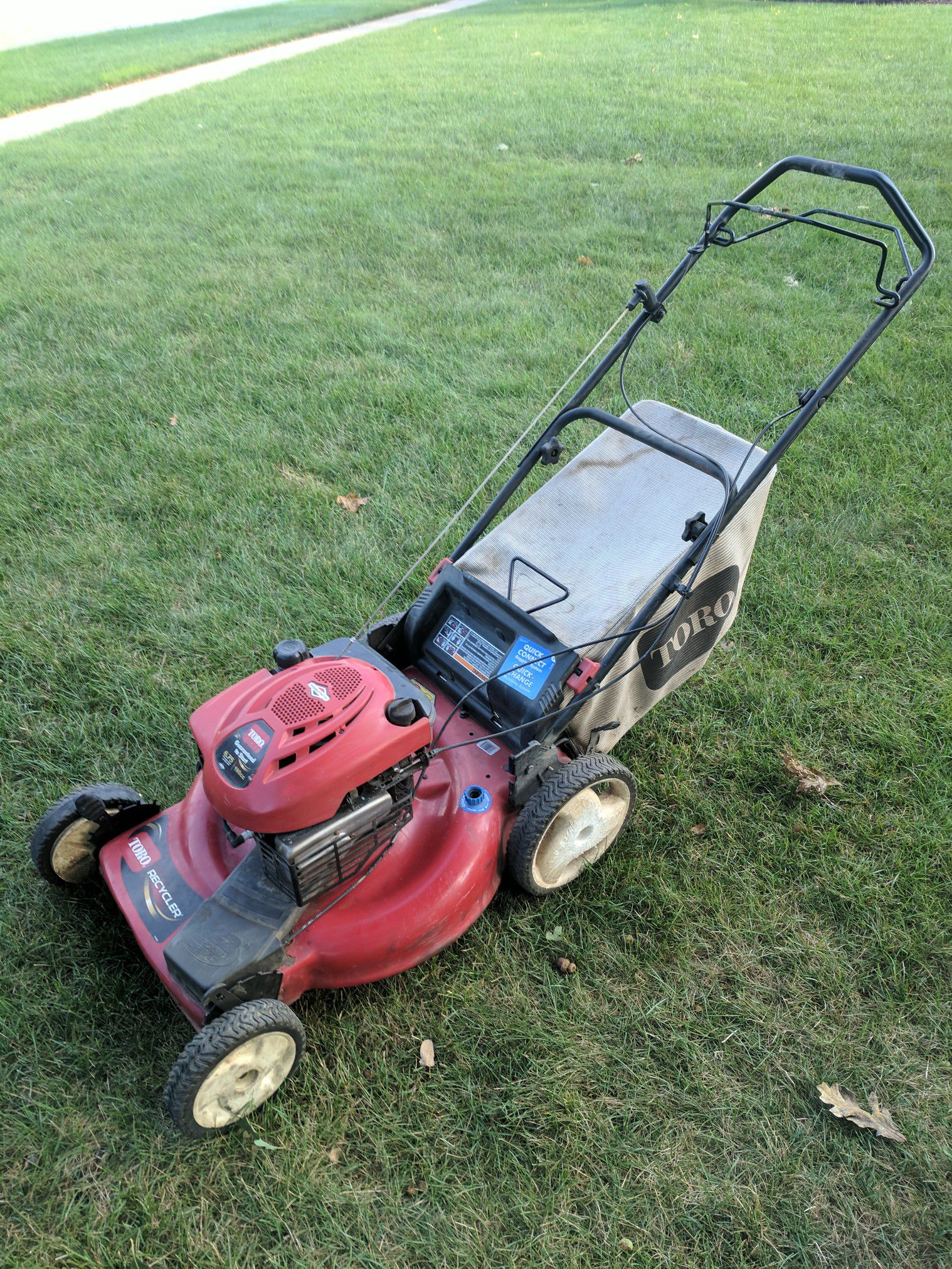 Toro self propelled lawn mower with bag $95 FIRM