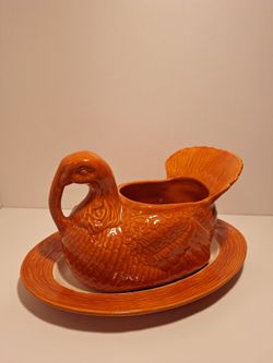 Turkey Gravy Boat Bowl With Server 