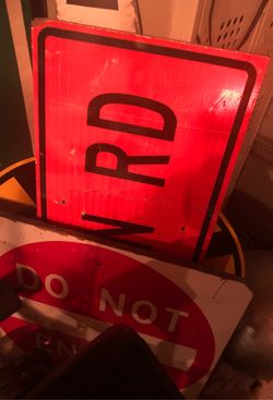 Vintage street railroad advertising signs