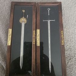 I have 2 mini swords from Lord of the Rings. I accept offers.