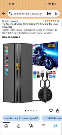 Lewxuu Indoor Digital TV Antenna with Signal Booster