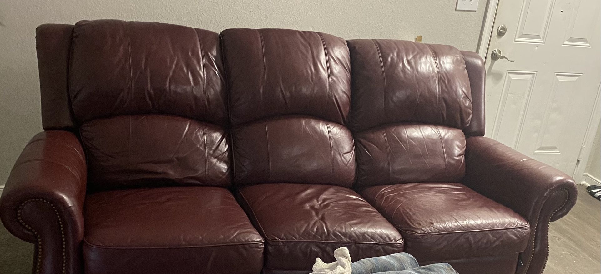 Leather Recline Couch One Side Messed Up