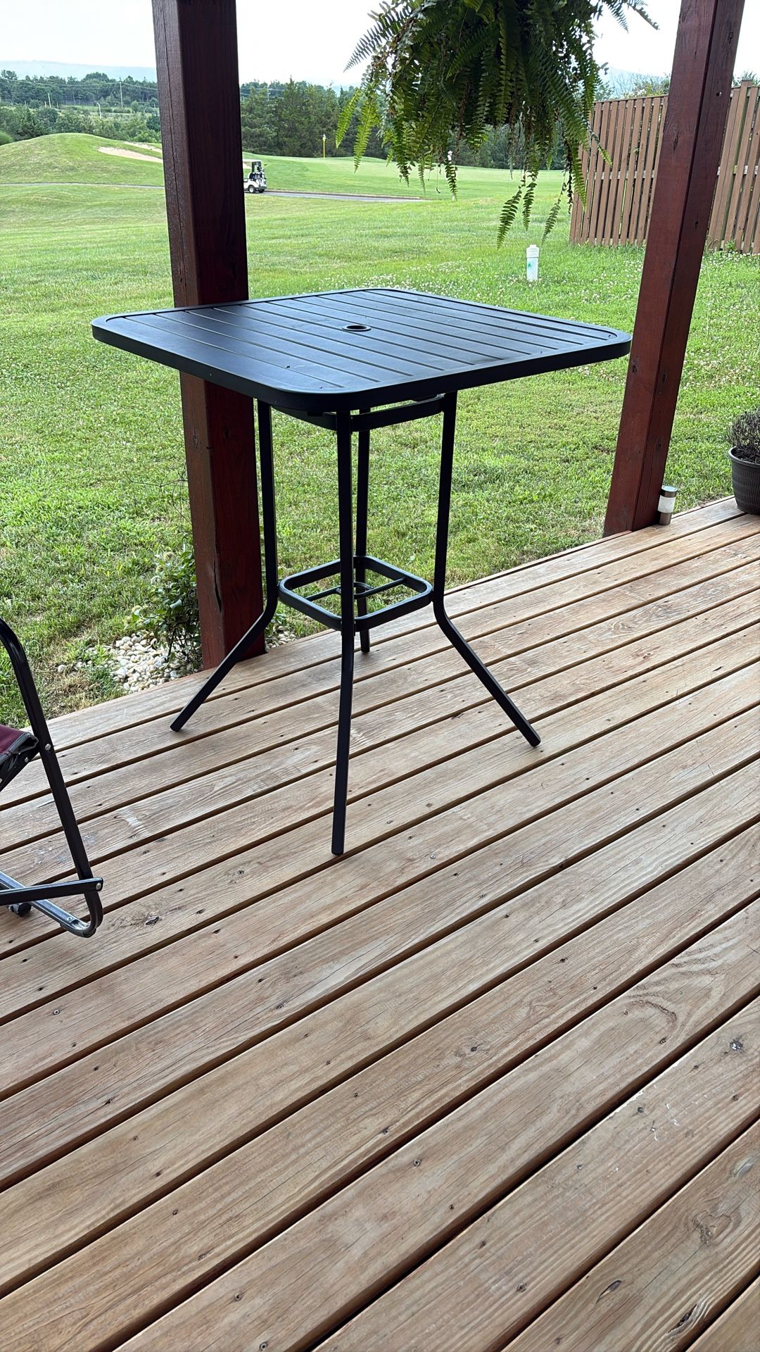 Outside Bar Stool Height Table For Four.