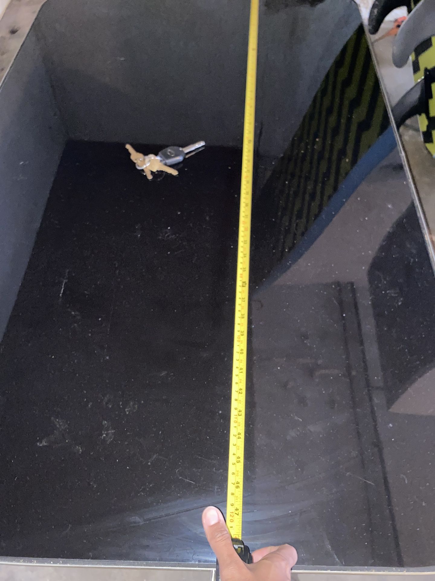 Black Lacquer And Gold Trim Coffee Table