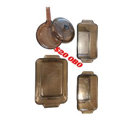 Vintage Glass Bakeware Set + – $50 OBO