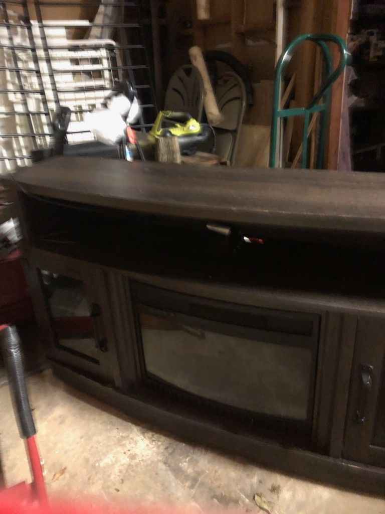Electric Fireplace Heater TV Stand .