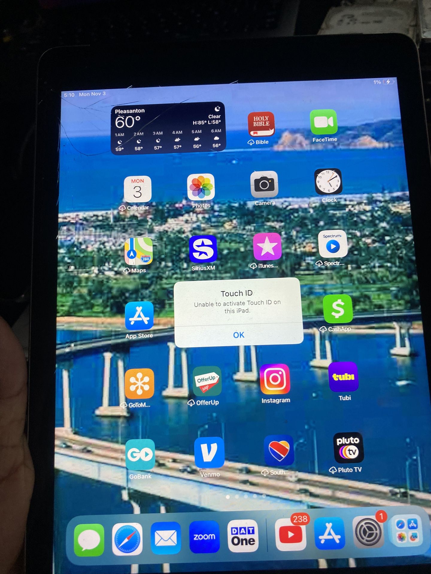 iPad 6gen Cellular Cracked Unlocked