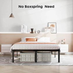 Including Mattress Metal Platform Bed Frames with mattress, Heavy Duty Metal Bed Frame with Sturdy Steel Slat Support, No Box Spring Needed, Noise Fre
