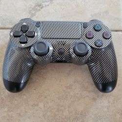 PS4 Controller - Silver Carbon Fiber - Playstation 4 Joystick - PS3 - Playstation 3 - Wireless - Bluetooth 