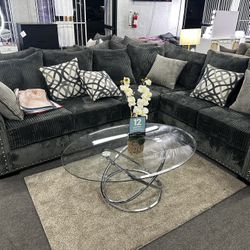 Corduroy Sectional With Chaise