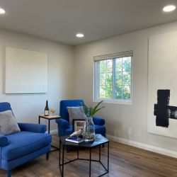 2 Blue Arm Chairs