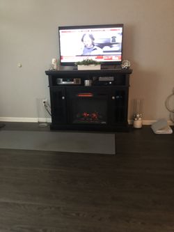 Espresso electric fireplace/ TV stand