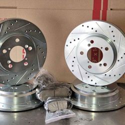 2010 2011 2012 2013 2014 2015 Camaro Drill Slot Rotors Plus Ceramic Pads Front And Rear V6 3.6 Engine 