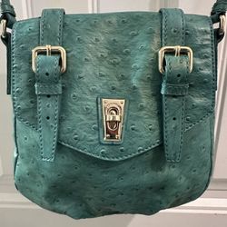 Vintage Marc By Marc Jacobs teal faux ostrich crossbody bag