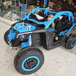 48v 48volt 48volt batteries canam carto de niño kid car maverick can-am 2 24v Remote control leather seats shocks soft tires screen for videos 4x4 led