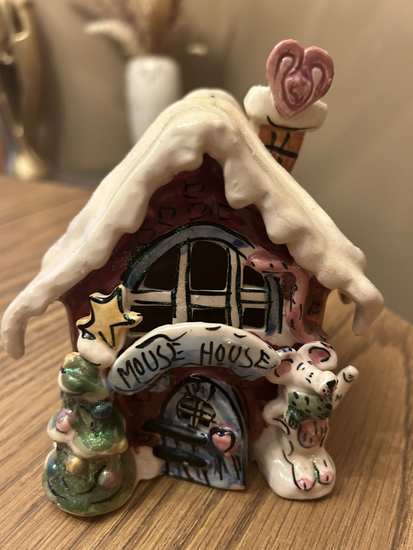 Heather goldminc candle house - Mouse House christmas candle holder