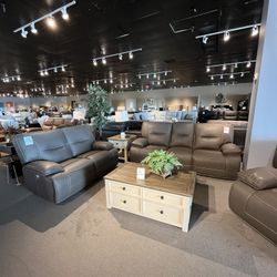 Grey Power Reclining Sofa And Loveseat