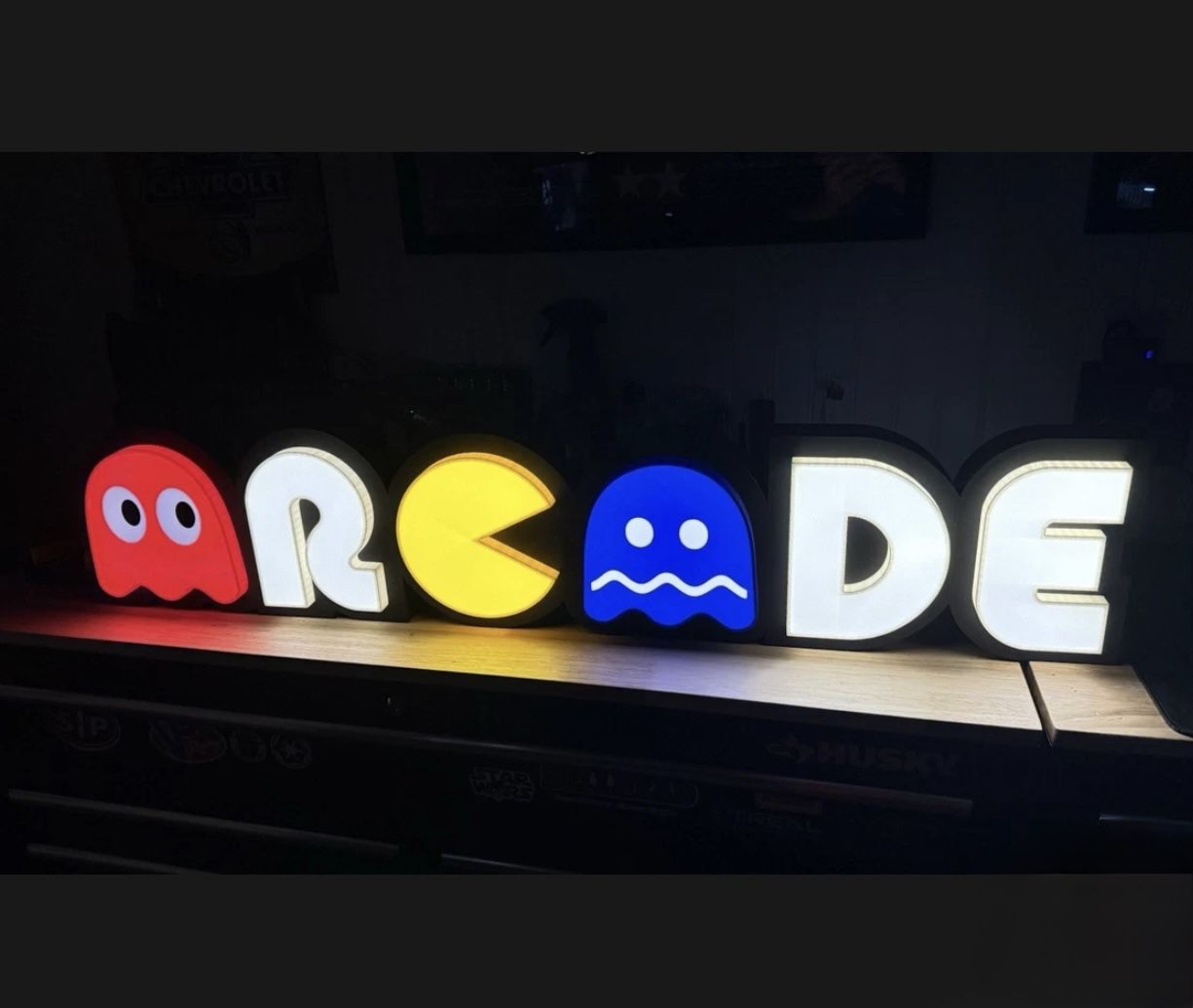 4ft Lighted Arcade Sign For Game room, Man Cave, Video game Den
