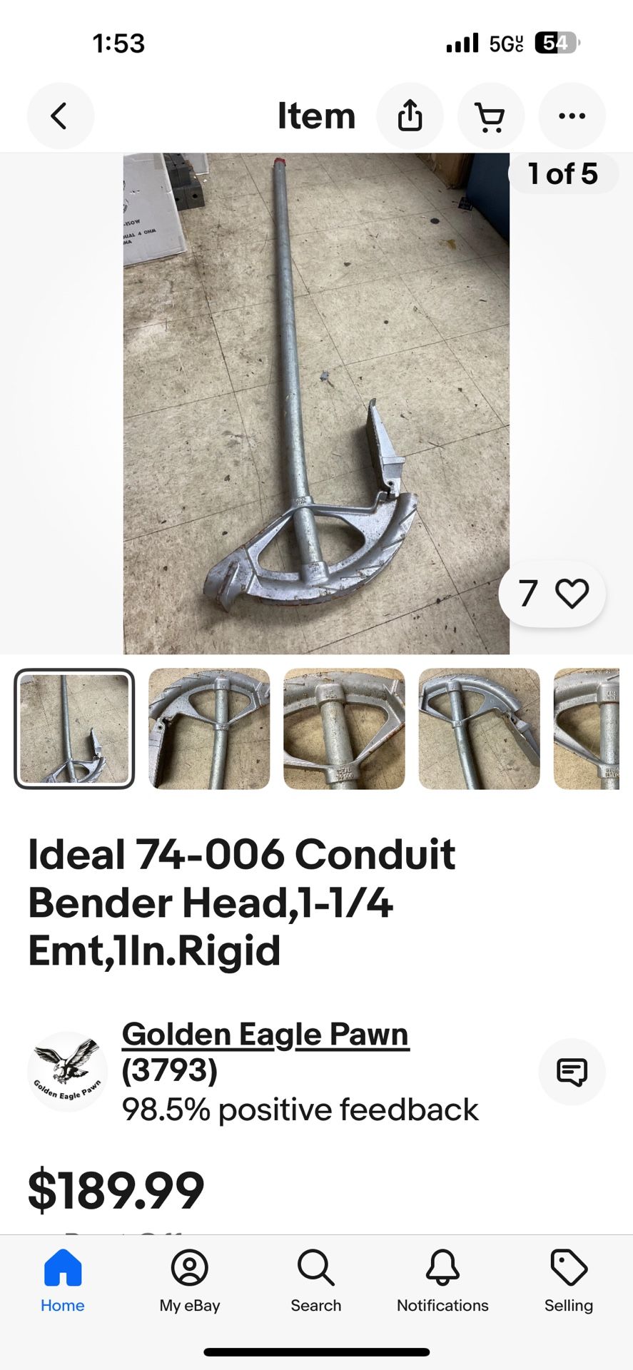 Ideal 74 001 Conduit Bender Heads 1/2 Emt Rigid