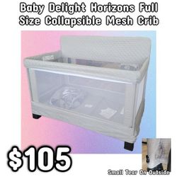 NEW Baby Delight Horizons Full Size Collapsible Mesh Crib: Njft