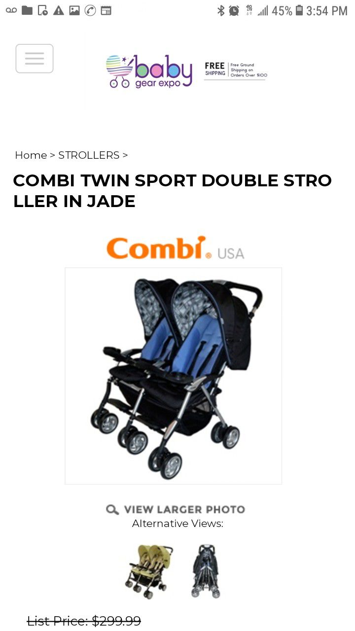 Baby or toddler double twin sport compact stroller