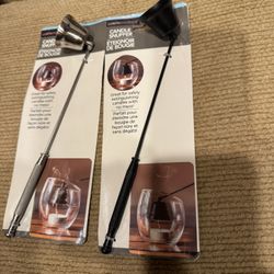 Lot 2 Luminessence Silver/Blk Candle Snuffer 8.5” Extinguish Candles Safety