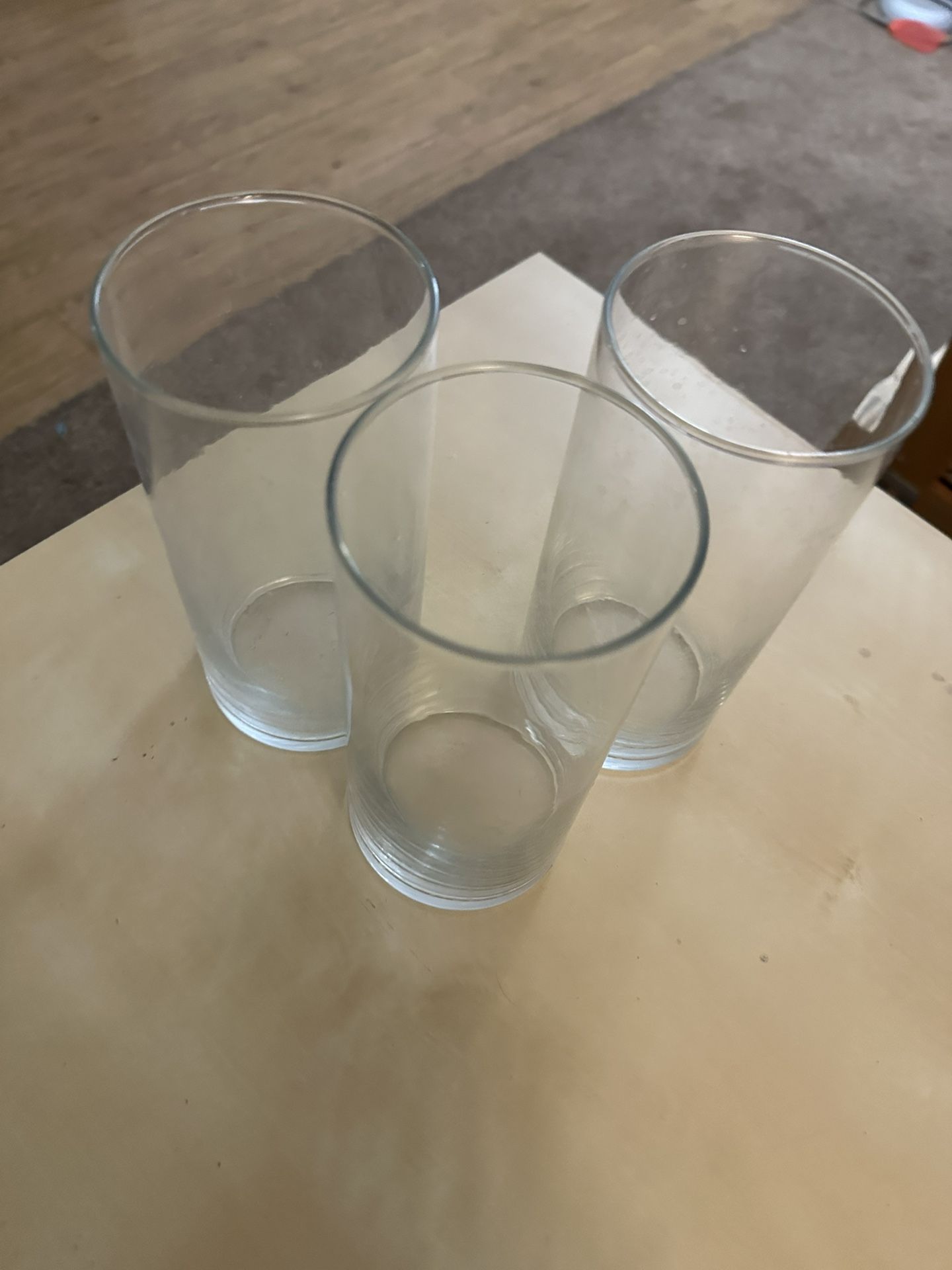 3 Glass Cylinder Vases