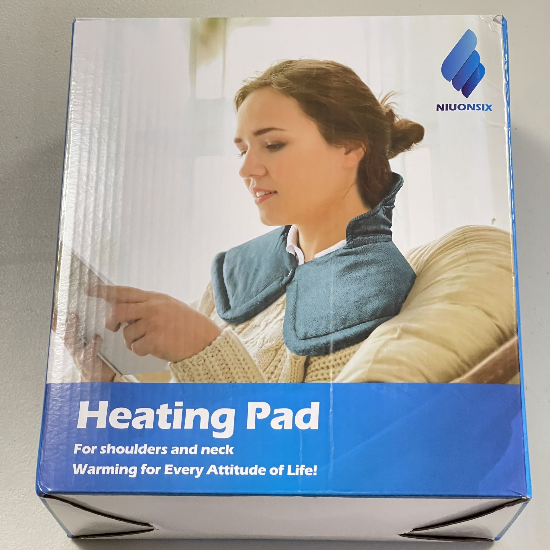 Electric Heating Pad, washable over the shoulder with timer off and 5 heat level setting