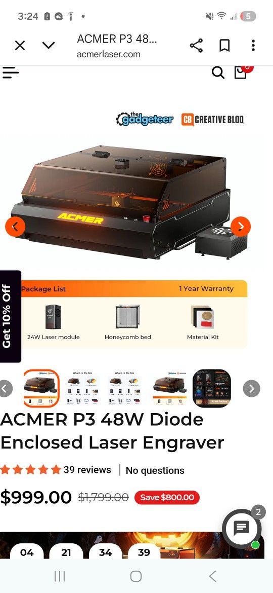 Acmer P3 24W / 2in1 Infared & Diode Laser 
