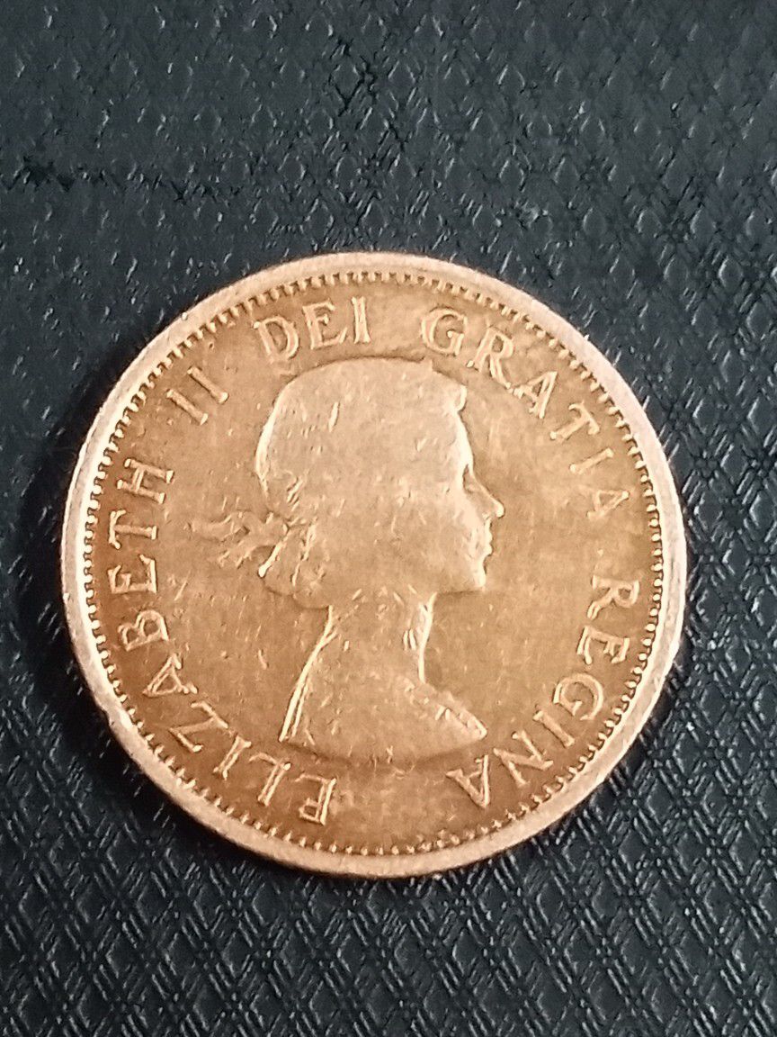 1955 Canada One Cent STARAPLESS error Coin