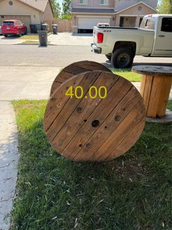 Large wood spool