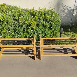 2 tier bamboo shoe racks, $30 for both