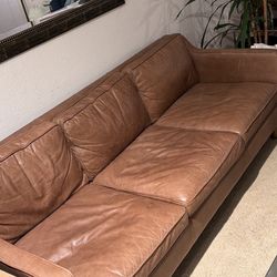West Elm Top-Grain Leather Sofa – Real Leather. $900 Or Best Offer