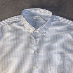 Peter Millar Summer Comfort 3XL Graph Grid Plaid Golf Long Sleeve Button Shirt