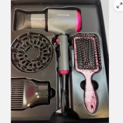 NEW Wavytalk Ionic Hair Dryer Blow Dryer w/ Diffuser Concentrator Nozzles Comb Brush